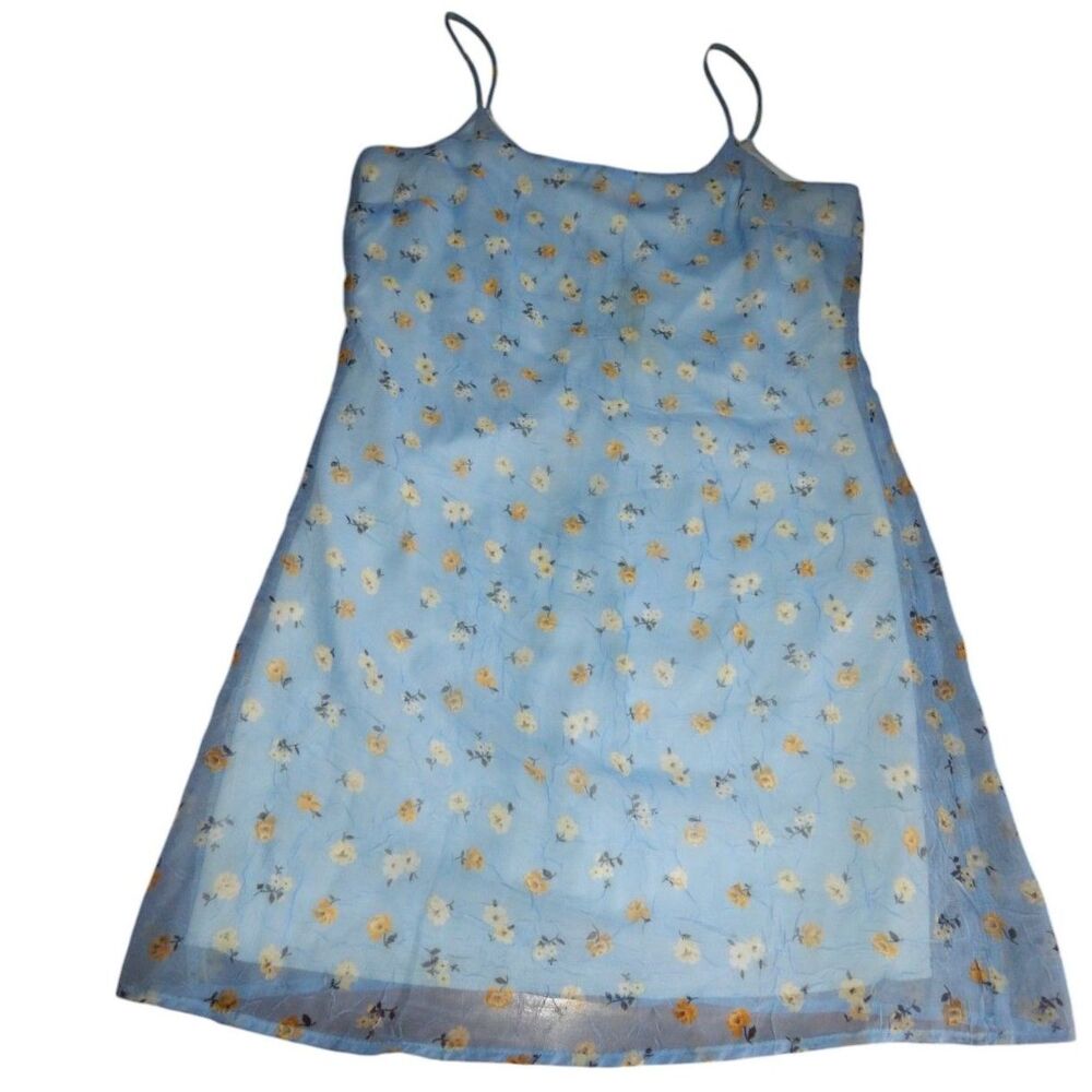 California Concepts Sheer Floral Slip Tank Dress Women’s Size 5 Vintage